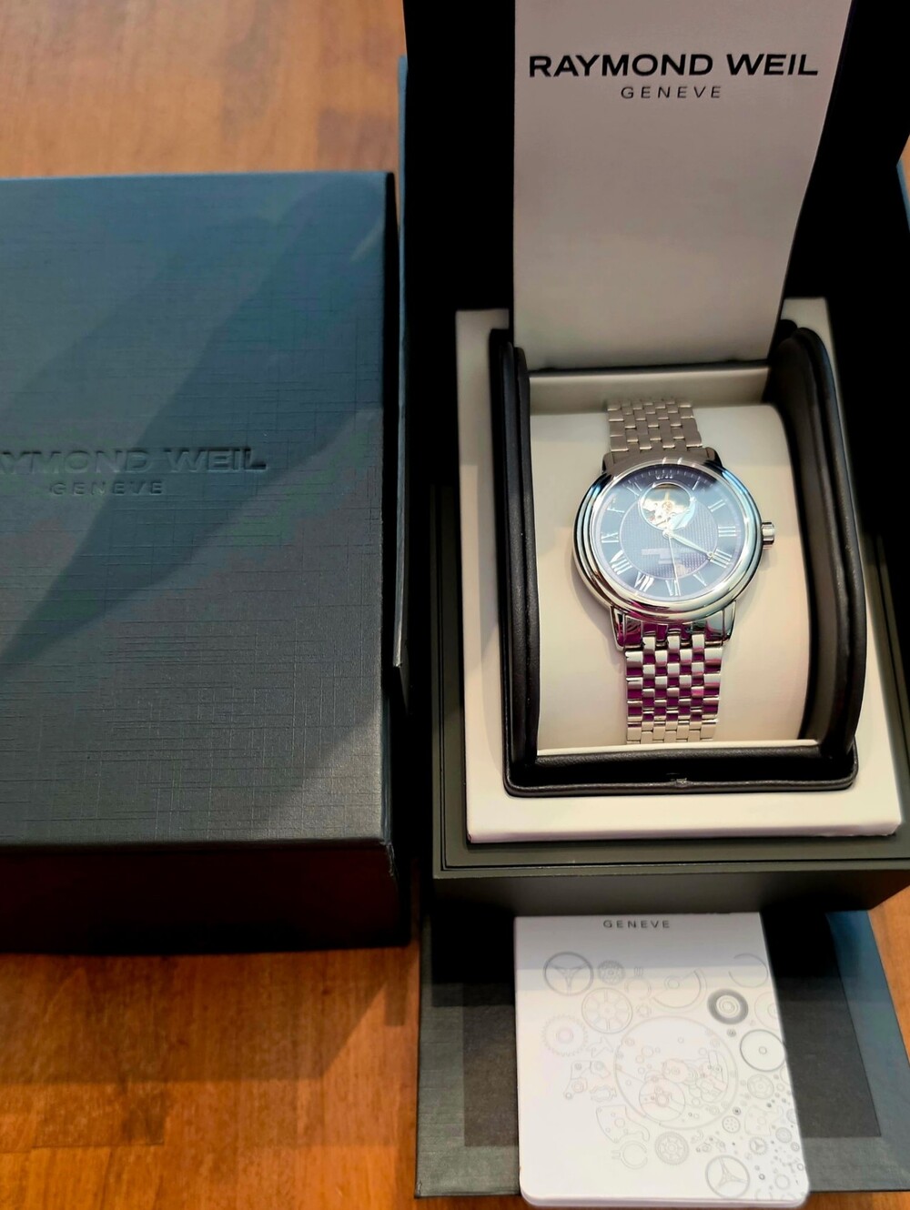 Raymond Weil Maestro Automatic Silver Stainless Steel Men’s Watch with Blue Dial